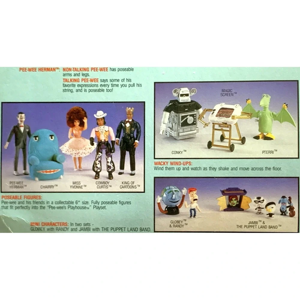 1988 Matchbox Playhouse Pee-Wee Herman, Scooter & Helmet Figure Set Sealed READ - Picture 13 of 16